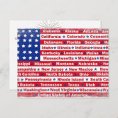Amerikaanse vlag 4 Juli Briefkaart (Voorkant / Achterkant)
