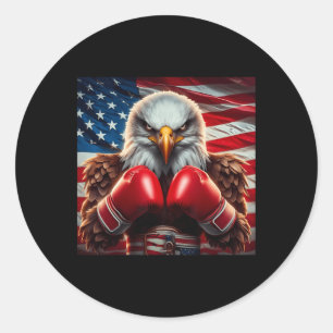 Amerikaanse vlag 4 juli Eagle Independence Day Ronde Sticker