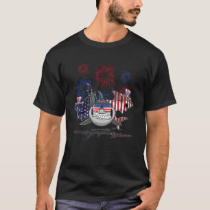 Amerikaanse vlag 4 juli haai patriottisch dier t-shirt