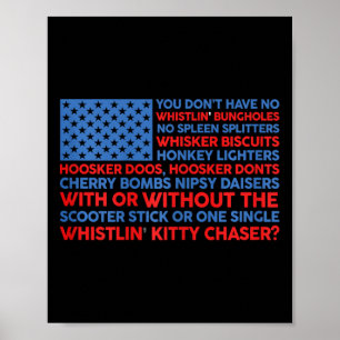Amerikaanse vlag 4 juli Je hebt geen fluitende B Poster