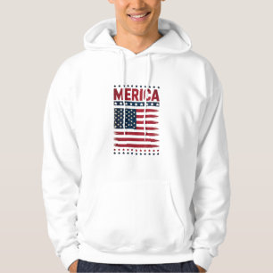 Amerikaanse Vlag 4 juli Merica Hoodie