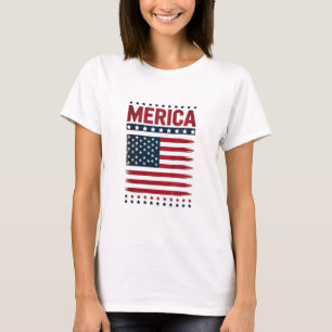 Amerikaanse Vlag 4 juli Merica T-shirt
