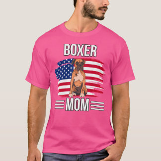 Amerikaanse vlag 4 juli Moederdag Merica Boxer Mom T-shirt
