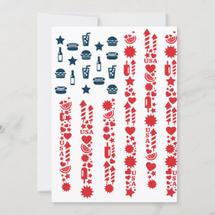 Amerikaanse vlag 4 juli picknick kaart
