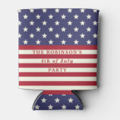 Amerikaanse vlag 4 juli Sterren en Stripes Custom Blikjeskoeler (Voorkant)