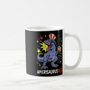 Amerikaanse vlag 4 juli T rex dinosaurus amerisaur Koffiemok