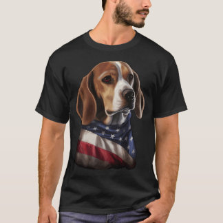 Amerikaanse vlag 4 juli USA Patriottische Beagle D T-shirt