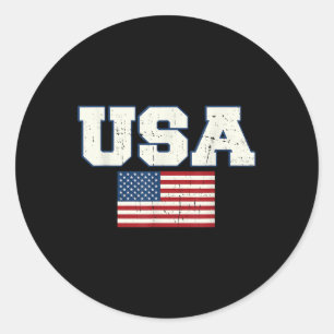 Amerikaanse vlag 4 juli Veterans Day Memorial Ronde Sticker