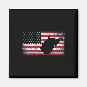 Amerikaanse vlag 4 juli West Virginia WV Vintage Magneet
