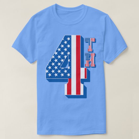 Amerikaanse vlag 4e tekst t-shirt (Design voorkant)