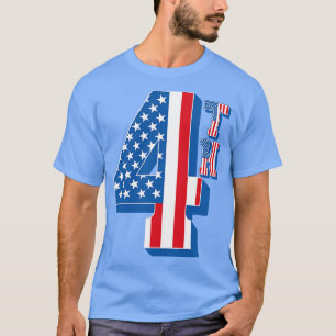 Amerikaanse vlag 4e tekst t-shirt