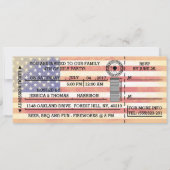  Amerikaanse Vlag 4th van juli Party Ticket Kaart (Voorkant)