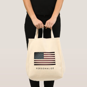 Amerikaanse vlag aangepaste supermarkt canvas tas