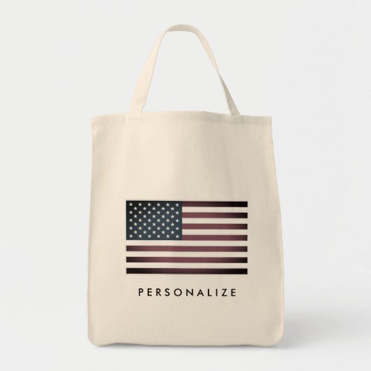 Amerikaanse vlag aangepaste supermarkt canvas tas (Voorkant)