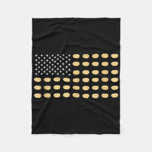 Amerikaanse Vlag Aardappel Eten Usa Patriottisme P Fleece Deken