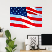 Amerikaanse vlag Abstract impressionisme Poster (Thuiskantoor)