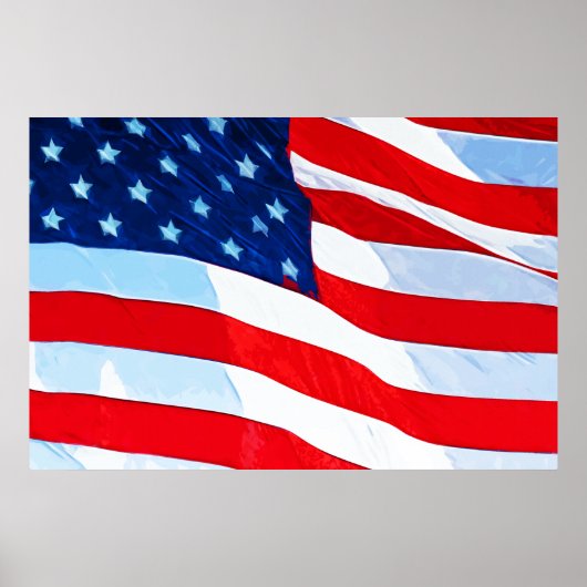 Amerikaanse vlag Abstract impressionisme Poster (Voorkant)