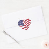 Amerikaanse vlag achtergrond hart sticker (Envelop)