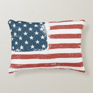 Amerikaanse vlag-achtergrond. Rasterversie. H Accent Kussen