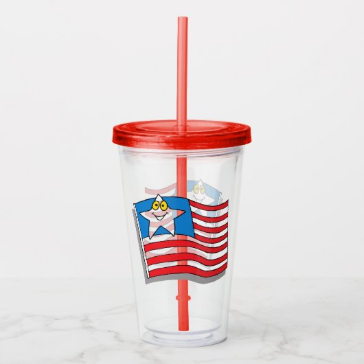Amerikaanse vlag acryl drinkbeker (Voorkant)