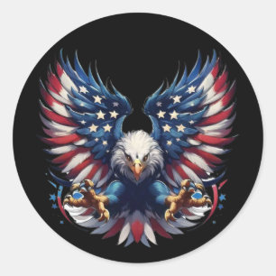 Amerikaanse vlag adelaar, patriottische sublimatie ronde sticker