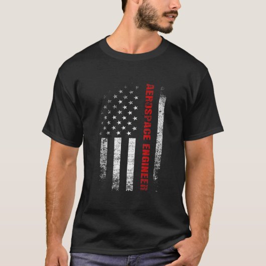 Amerikaanse Vlag Aerospace Engineer Apparel M T-shirt (Voorkant)