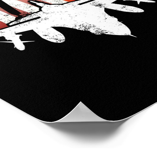 Amerikaanse vlag Air Fighter Jet Fathers Dag 4th O Poster (Hoek)