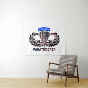 Amerikaanse vlag - Airborne Parachutist Wandkleed