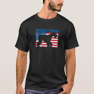 Amerikaanse Vlag Airedale Terrier T-shirt