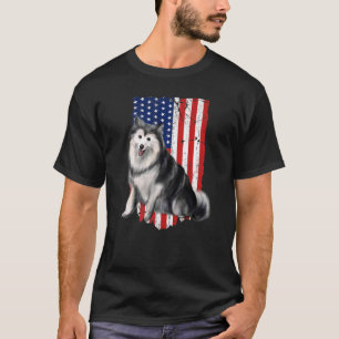 Amerikaanse vlag Alaskan Malamute 4 juli Verenigde T-shirt