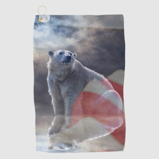 Amerikaanse vlag Alaskan Polar Beer Golfhanddoek (Voorkant)