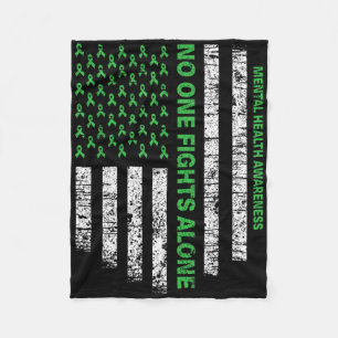 Amerikaanse vlag alleen Geestelijke Gezondheid Bew Fleece Deken