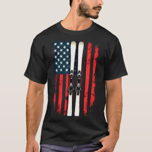 Amerikaanse vlag alpineschansloper Amerikaanse vla T-shirt