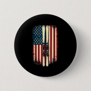 Amerikaanse vlag alpineskiër _2 ronde button 5,7 cm