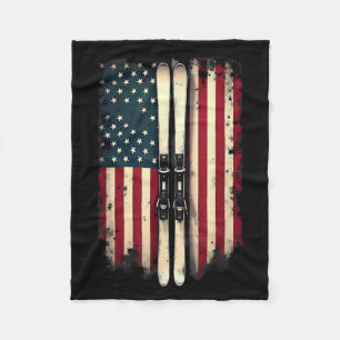 Amerikaanse vlag alpineskiër _3 fleece deken