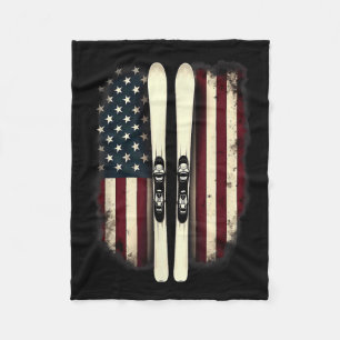 Amerikaanse vlag alpineskiër _4  fleece deken