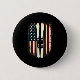 Amerikaanse vlag alpineskiër _4 ronde button 5,7 cm