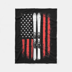 Amerikaanse vlag alpineskiër _5  fleece deken