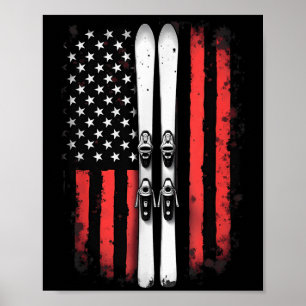 Amerikaanse vlag alpineskiër _5  poster