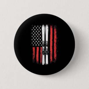 Amerikaanse vlag alpineskiër _5 ronde button 5,7 cm