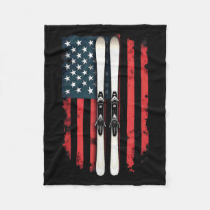 Amerikaanse vlag alpineskiër _6 fleece deken