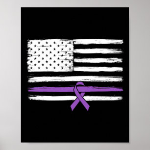 Amerikaanse vlag alvleesklier kankerbewustzijn poster