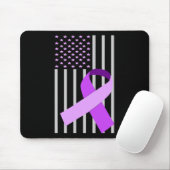 Amerikaanse vlag Alzheimer Ribbon Alzheimer Awaren Muismat (Met muis)