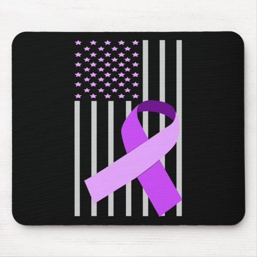 Amerikaanse vlag Alzheimer Ribbon Alzheimer Awaren Muismat (Voorkant)