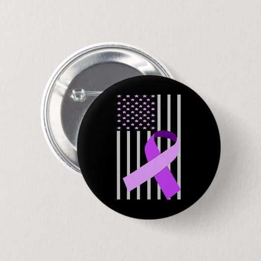 Amerikaanse vlag Alzheimer Ribbon Alzheimer Awaren Ronde Button 5,7 Cm (Voorkant /achterkant)