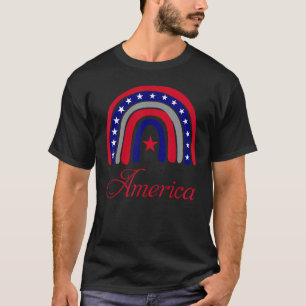 Amerikaanse vlag Amerika regenboog juli 4 Amerikaa T-shirt