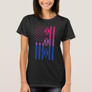 Amerikaanse vlag Amerikaans Football Bisexual Bi P T-shirt