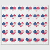 Amerikaanse vlag Amerikaans hart Cadeaupapier (Vlak)