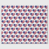 Amerikaanse vlag Amerikaans Heart Pattern Cadeaupapier (Vlak)