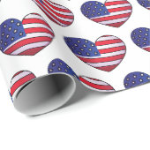Amerikaanse vlag Amerikaans Heart Pattern Cadeaupapier (Rol Hoek)